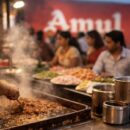 The brand in the background